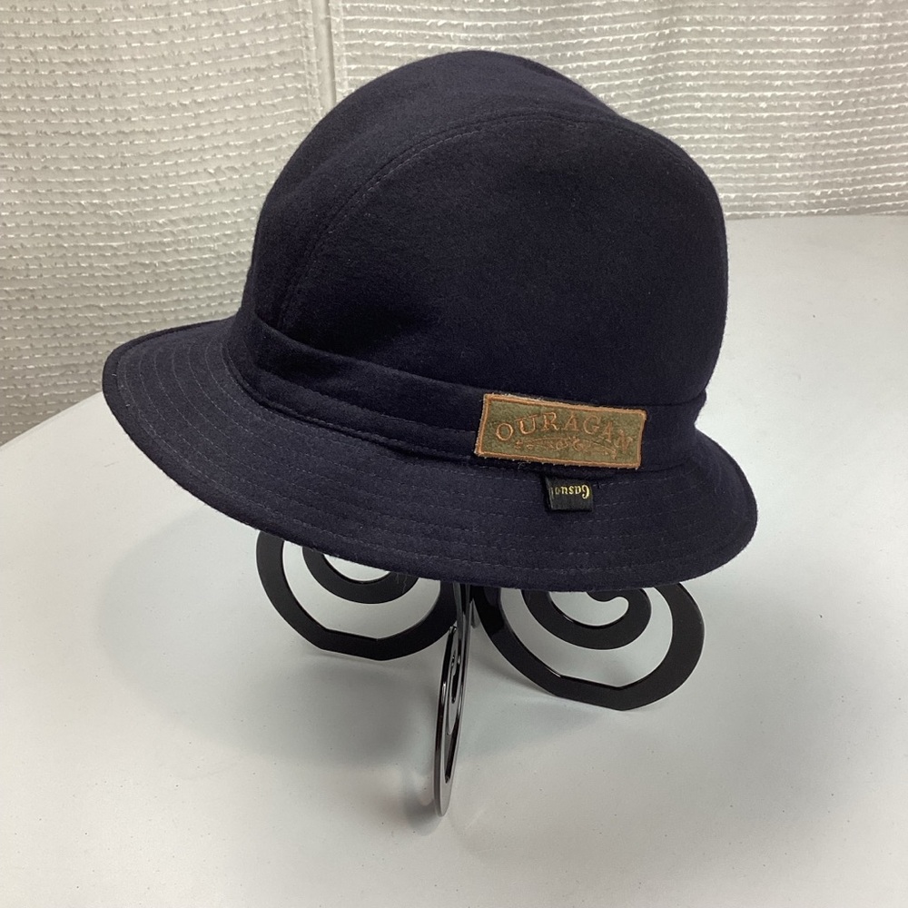 Men's Fedora Hat by Ouragan Navy Blue Wool Made in Italy